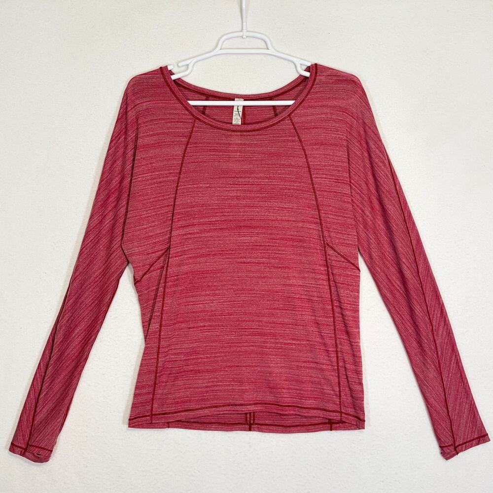 Lululemon Long Sleeve Workout Top Women's 6 Red Athleisure Running Pullover